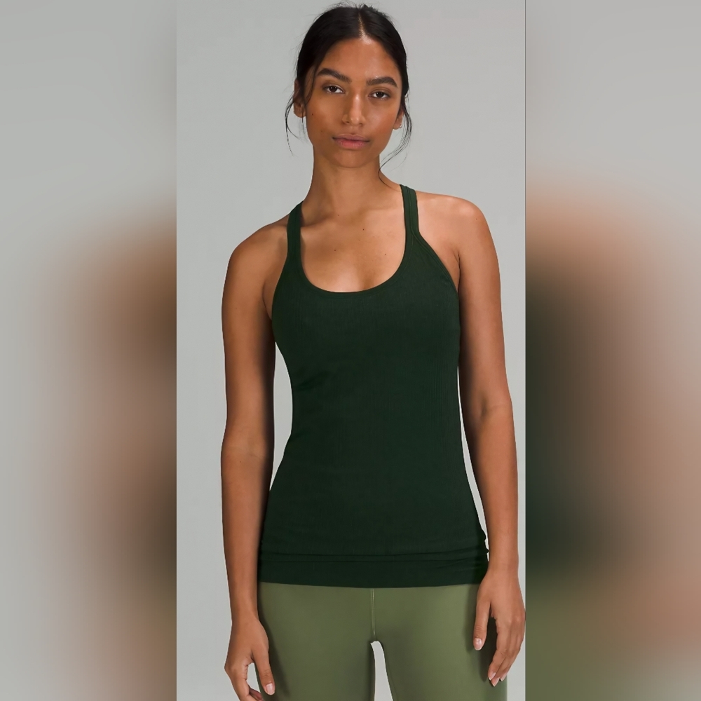 Lululemon Athletica Ebb To Street Rainforest Green Tank!!